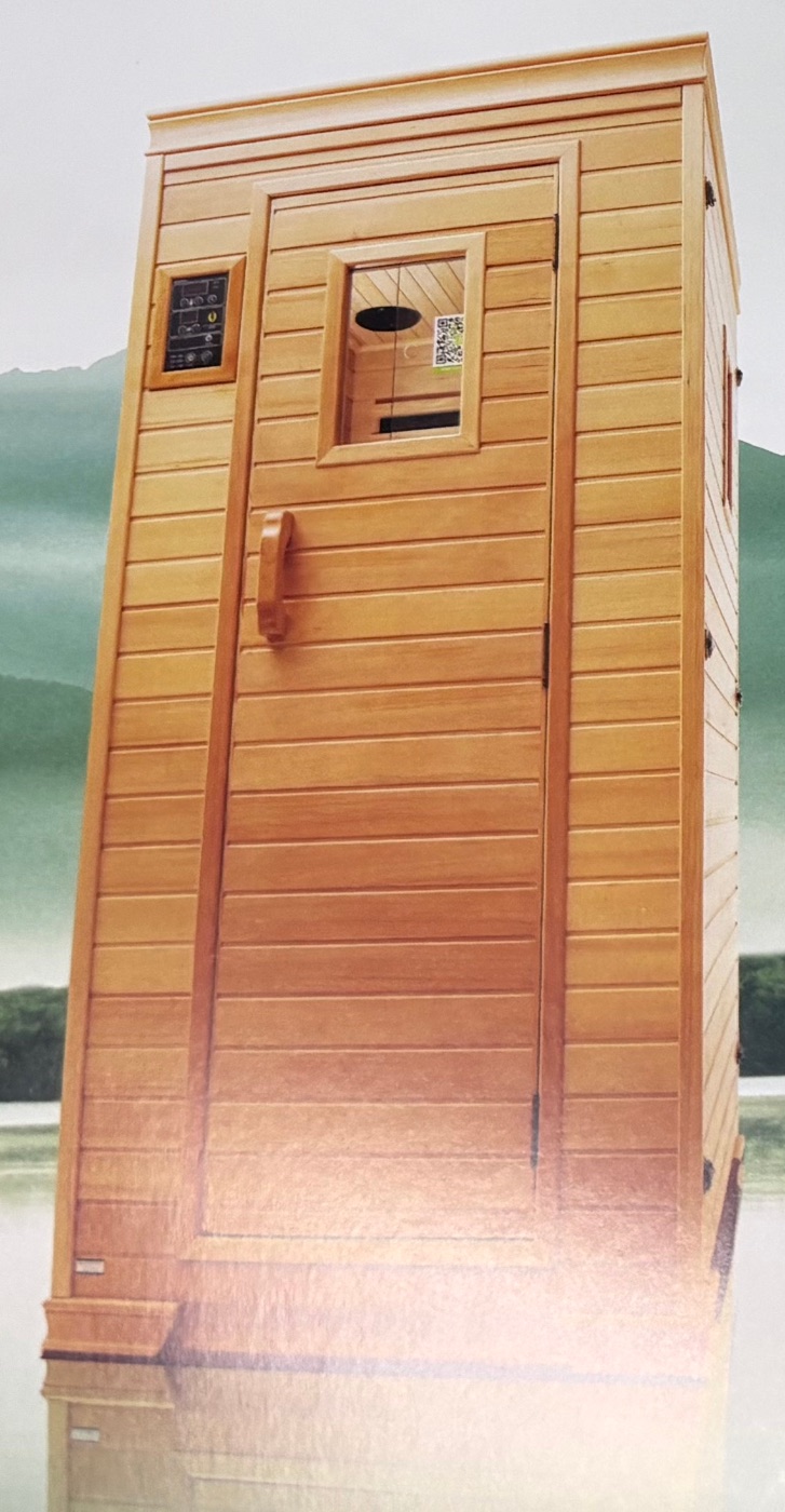 Infrared sauna cabin at Xin Hong Neng, near Bugis MRT.
